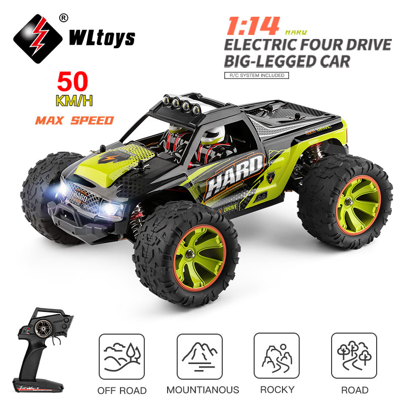 Wltoys 144002 50 km/h 1:14 2.4Ghz 레이싱 RC 자동차 4WD 합금 금속 드리프트 Vehcles 원격 제어 크롤러 모델 RTR 장난감 키즈 VS 144001